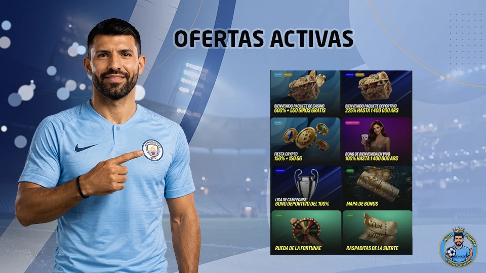 Ofertas de Casino Kun Aguero: recargas y cashback semanal